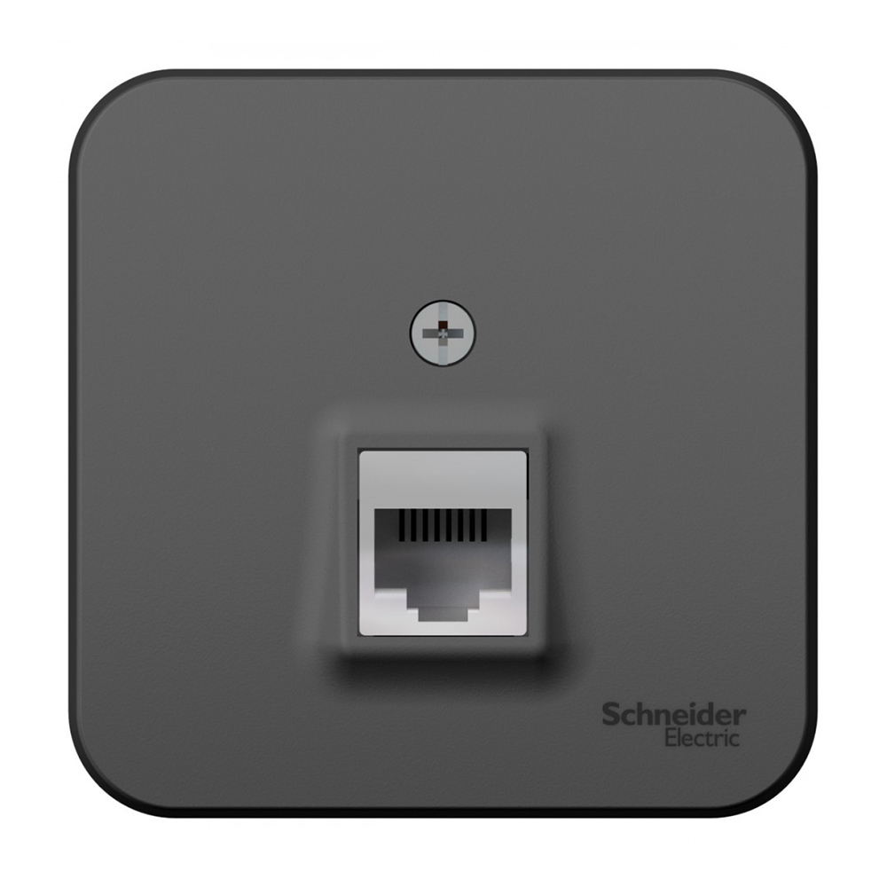 фото Розетка телефонная schneider electric blanca blnia011006 открытая установка антрацит ip20