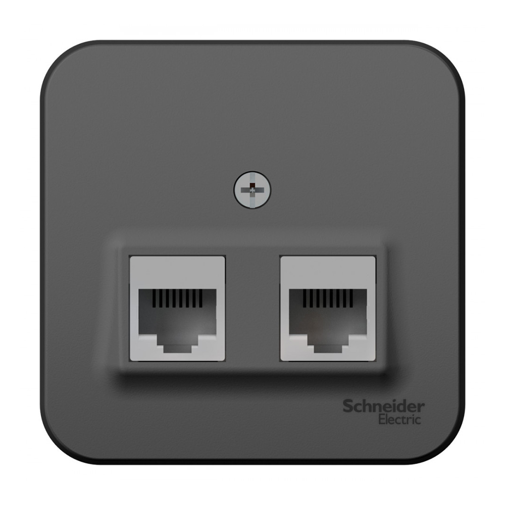 фото Розетка компьютерная schneider electric blanca blnia045456 открытая установка антрацит ip20