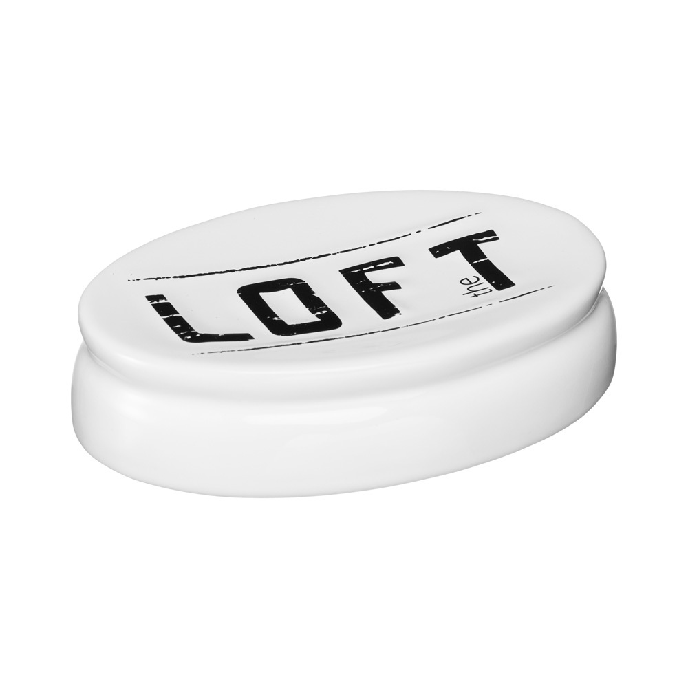 Мыльница для ванной Fora Loft настольная керамика белая (FOR-LT036)