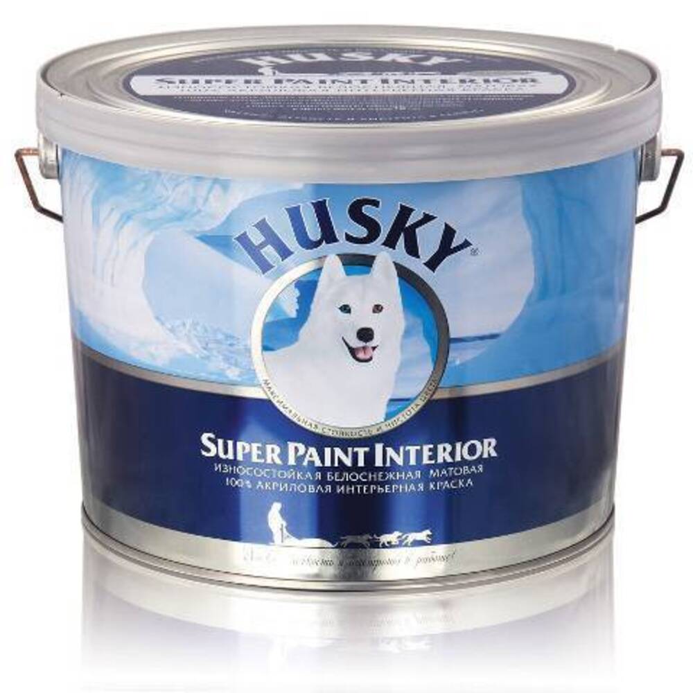 Грунт-краска акриловая Husky для интерьеров и фасадов белая 10 л ...