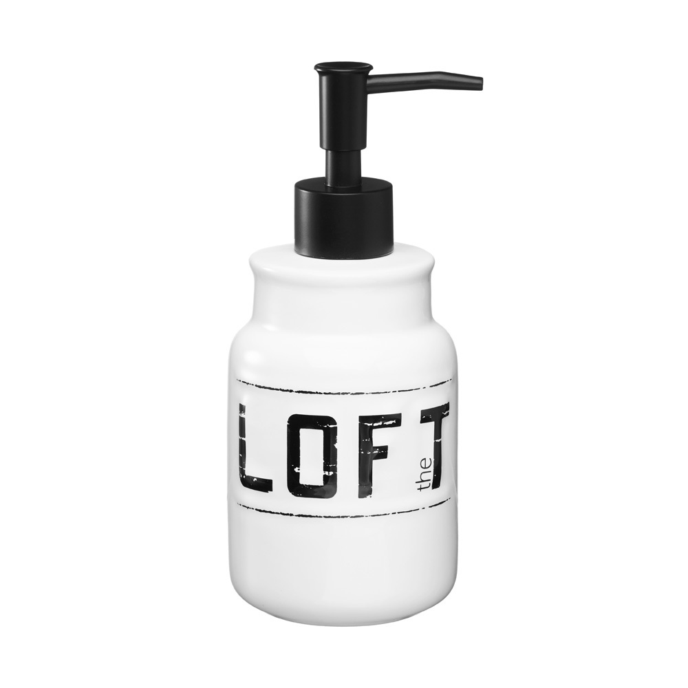 Дозатор для мыла Fora Loft настольный керамика с рисунком (FOR-LT021) дозатор для жидкого мыла fora happy cats for hc021 черно белый