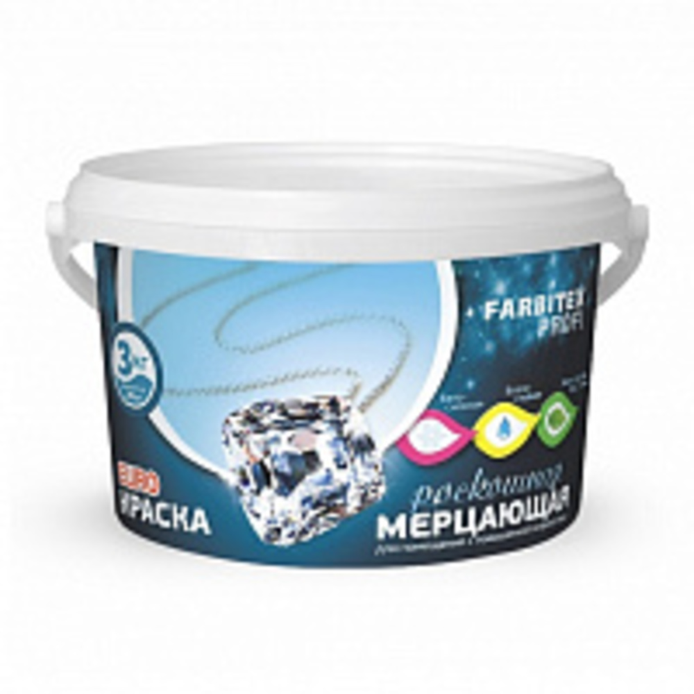 Краска акриловая влагостойкая Farbitex Профи мерцающая 7 кг — купить в ...