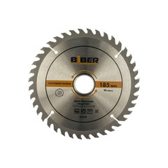 Диск пильный по дереву BIBER, чистый рез, 185х30-20-16 мм, 40 зубьев