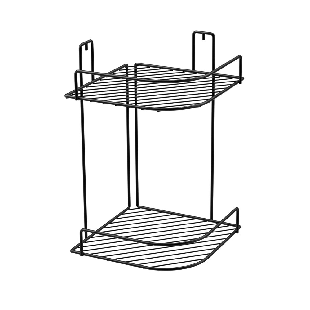 Полка для ванной Fora угловая двухъярусная 350х220х220 мм металл черная (FOR-RUS001)