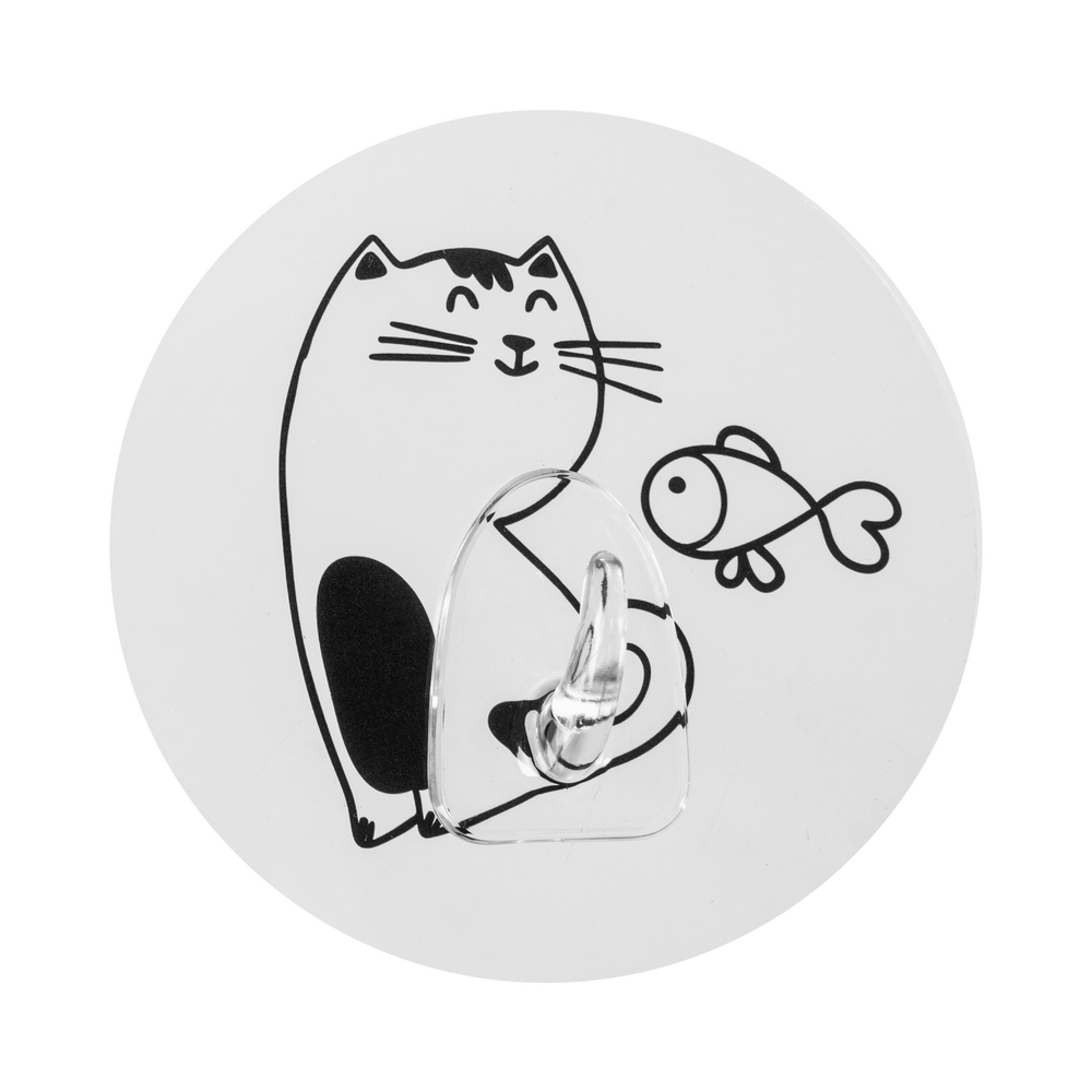 

Крючок для ванной Fora Happy Cats одинарный самоклеящийся пластик белый (FOR-HC071)