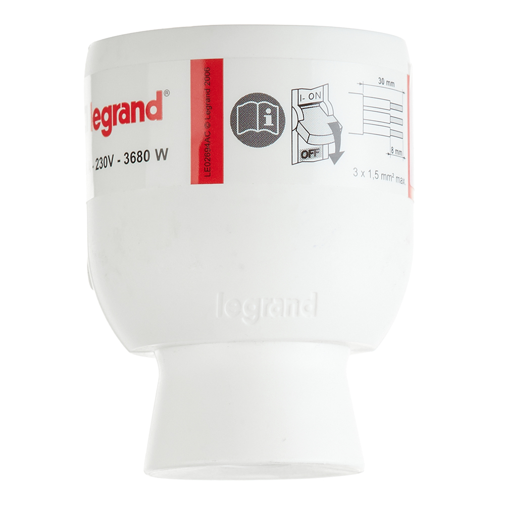 фото Розетка бытовая legrand helium (50189) с заземлением 16 а 230 в ip20 белая