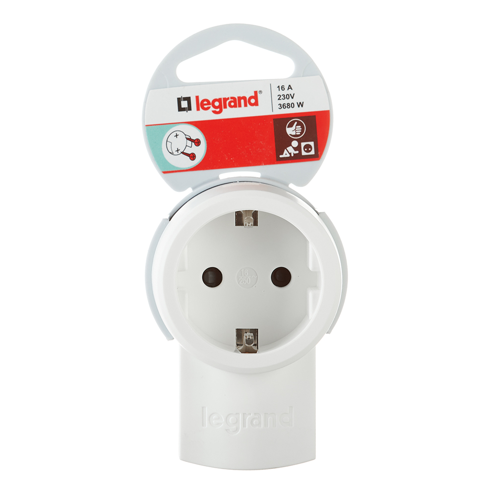 фото Розетка бытовая legrand helium (50199) с заземлением 16 а 230 в ip20 кронштейн для крепления к стене белая