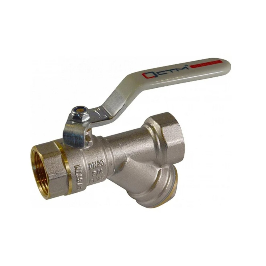 Кран шаровой латунный Стм 3/4 ВР(г) х 3/4 ВР(г) рычаг с фильтром ...