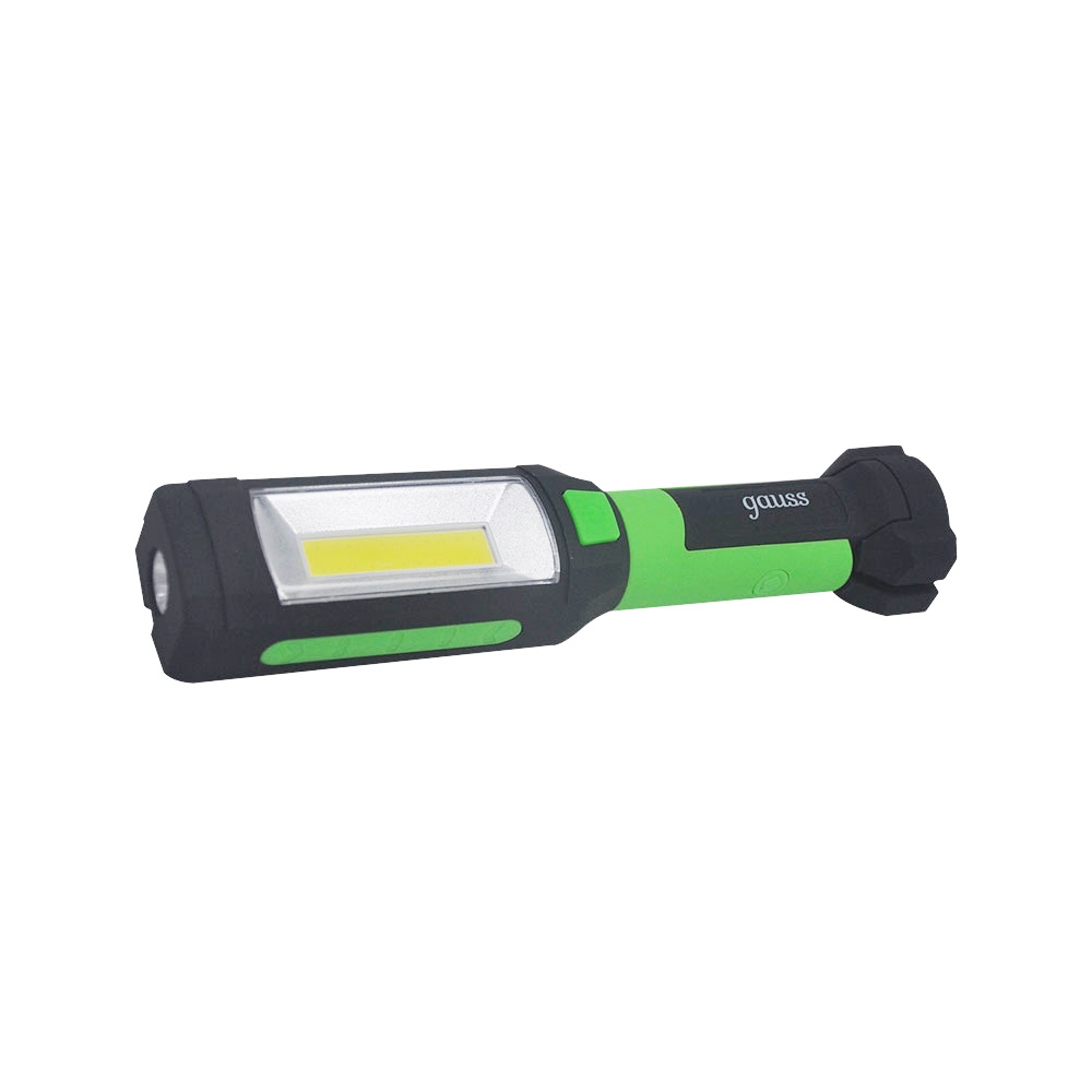 фонарь автомобильный светодиодный с магнитом и крюком Фонарь ручной Gauss (GF503) светодиодный 2 LED 10 Вт на батарейках AAA пластик 2 режима