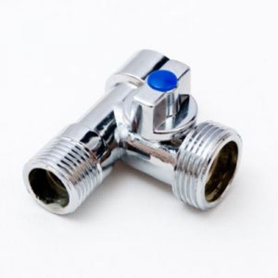 Кран шаровой 1/2 ВР(г)х3/4 НР(ш)х1/2 НР(ш) для стиральной машины ...