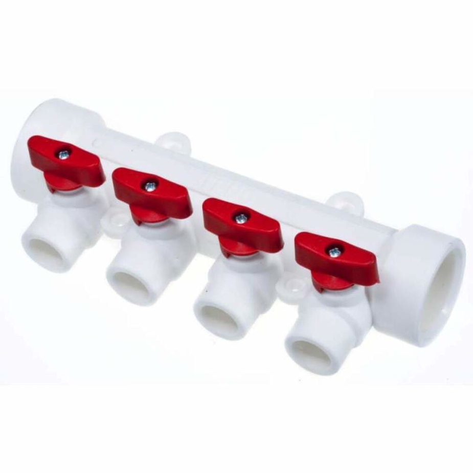 Коллектор с кранами d32х20х4 мм полипропилен — купить в Петровиче в ...