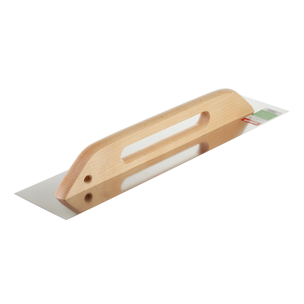 фото Гладилка плоская wenzo 580х130 мм для клея и штукатурки с деревянной ручкой