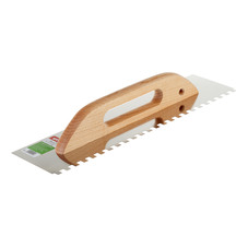 Гладилка зубчатая Wenzo 480х130 мм зуб 10х10 мм для клея с деревянной ручкой