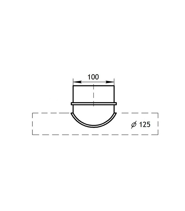 Врезка для круглых воздуховодов d125х100 мм оцинкованная Вид№2