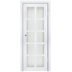 Дверное полотно остекленное Верона 3 ясень белый стекло сатин 600х2000 мм