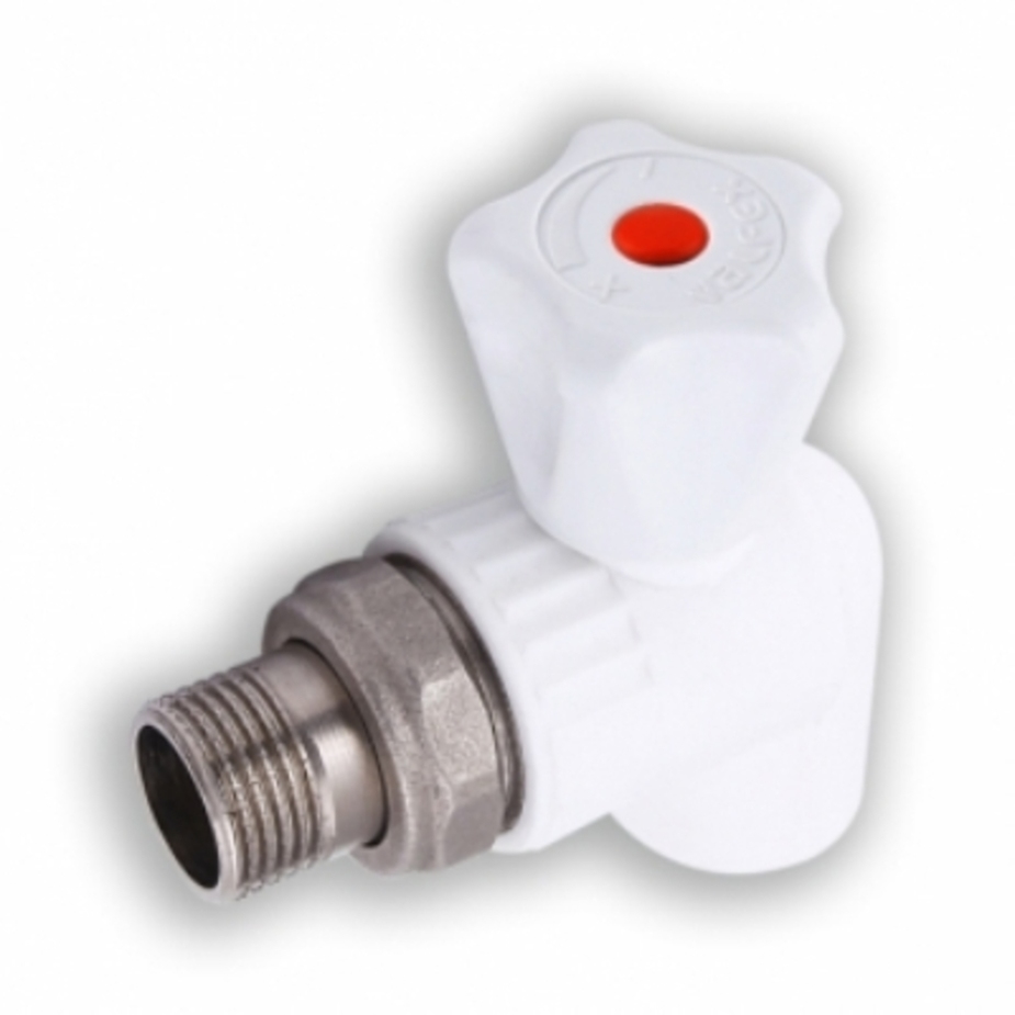 Кран шаровый d20 мм х 1/2 со сгоном угловой полипропилен — купить в ...