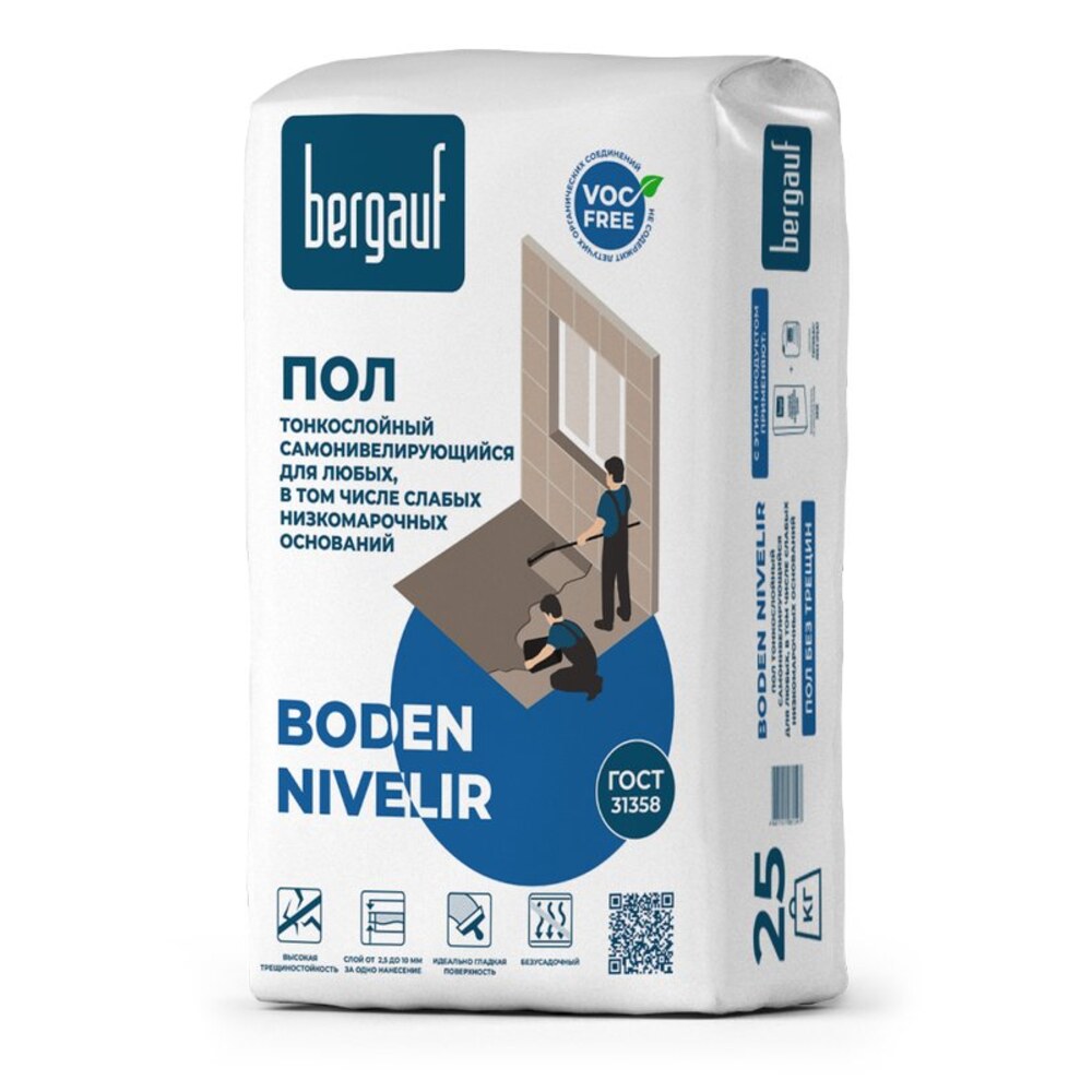 Ровнитель (наливной пол) тонкослойный Bergauf Boden Nivelir ...