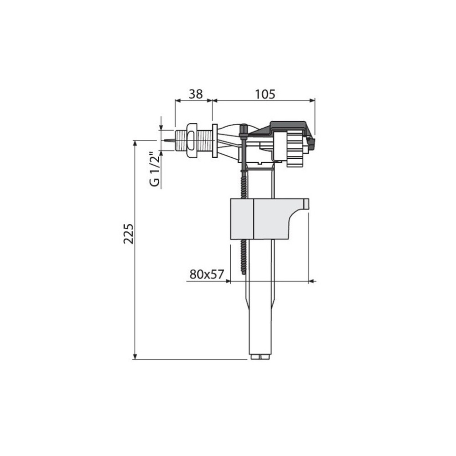 Клапан впускной горизонтальный Alcaplast А16 1/2 — купить в Петровиче в ...