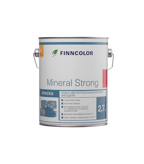 фото Краска фасадная finncolor mineral strong акриловая база lc/mrc бесцветная 2,7 л