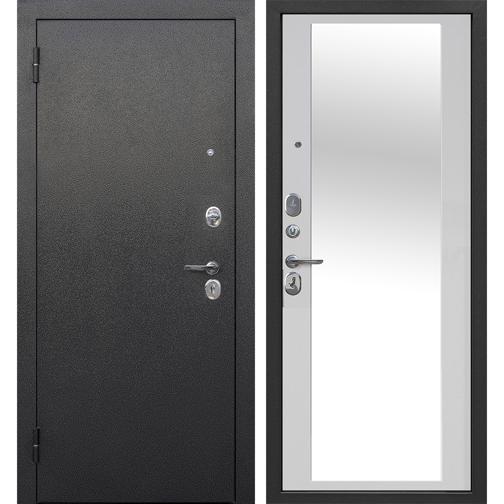 фото Дверь входная ferroni гарда левая антик серебро - белый ясень 860х2050 мм