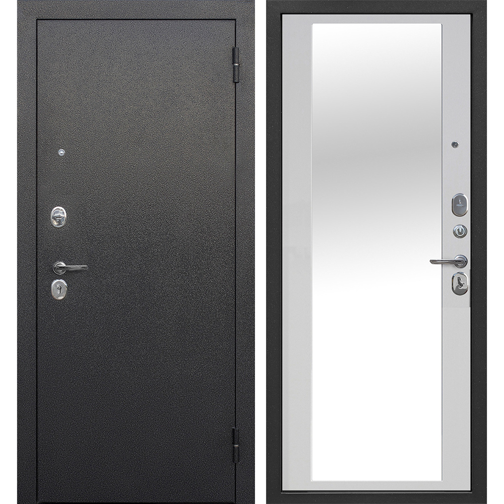 фото Дверь входная ferroni гарда правая антик серебро - белый ясень 960х2050 мм