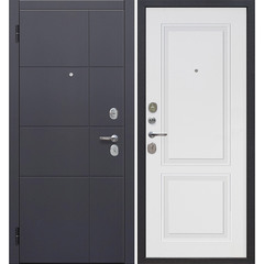 Дверь входная Ferroni Гарда левая графит - велюр белый софт 860х2050 мм