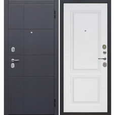 Дверь входная Ferroni Гарда правая графит - велюр белый софт 860х2050 мм