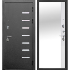 Дверь входная Ferroni 9СМ правая антик серебро - эмалит белый с зеркалом 960х2050 мм