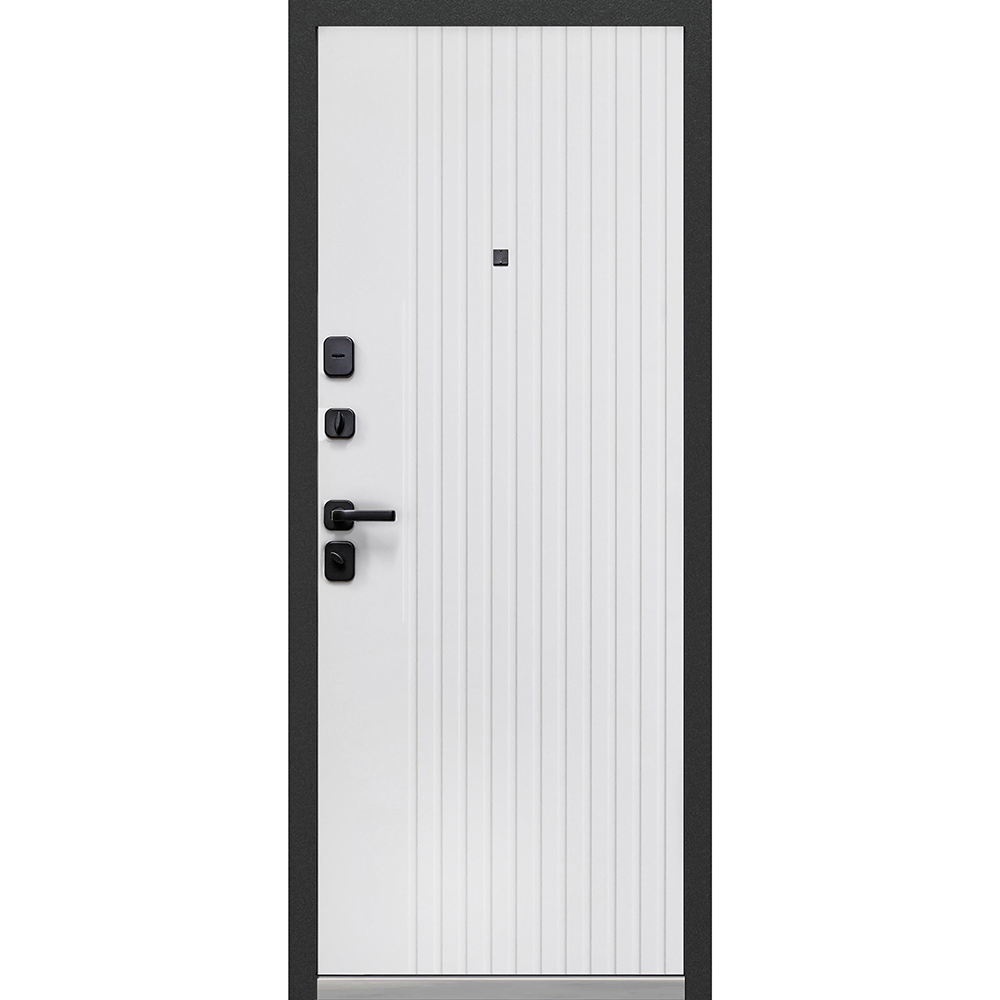 фото Дверь входная ferroni luxor вертикаль левая графит - эмалит белый 860х2050 мм