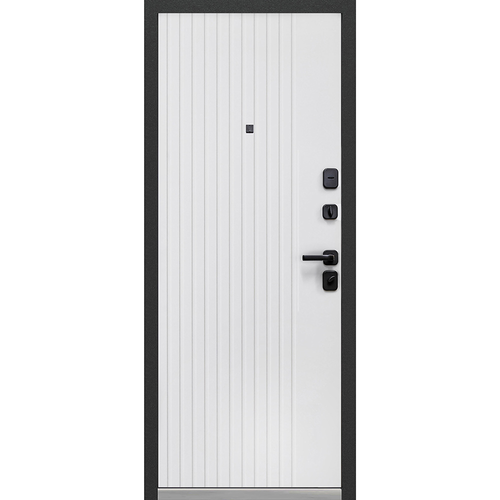 фото Дверь входная ferroni luxor вертикаль правая графит - эмалит белый 860х2050 мм