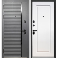 Дверь входная Ferroni Luxor Горизонталь НЕО левая графит - эмалит белый 860х2050 мм
