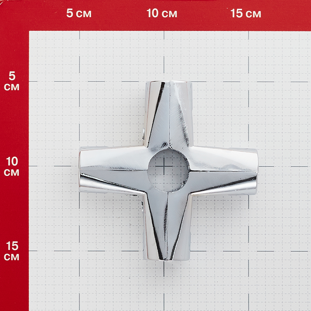 фото Соединитель крестообразный для шести/пяти труб к системе joker d25 мм усиленный хром no name