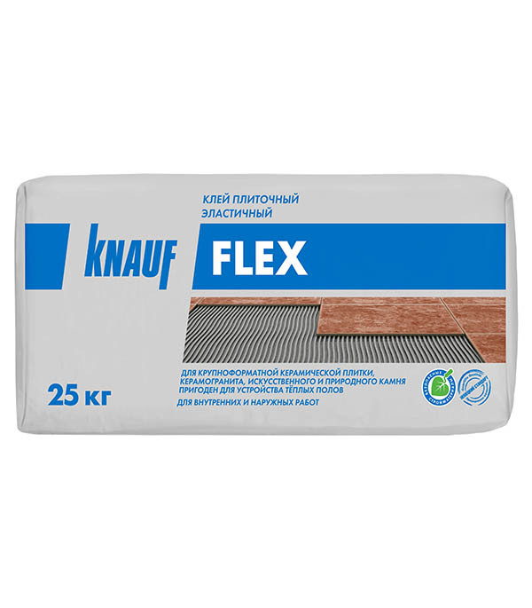 Клей для плитки/ керамогранита/ камня Knauf Флекс эластичный серый класс С2 S1 25 кг клей для плитки knauf флизен 25 кг