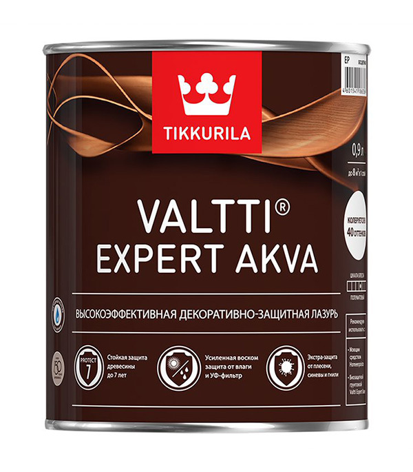 Антисептик Tikkurila Valtti Expert Akva декоративный для дерева прозрачный 0,9 л