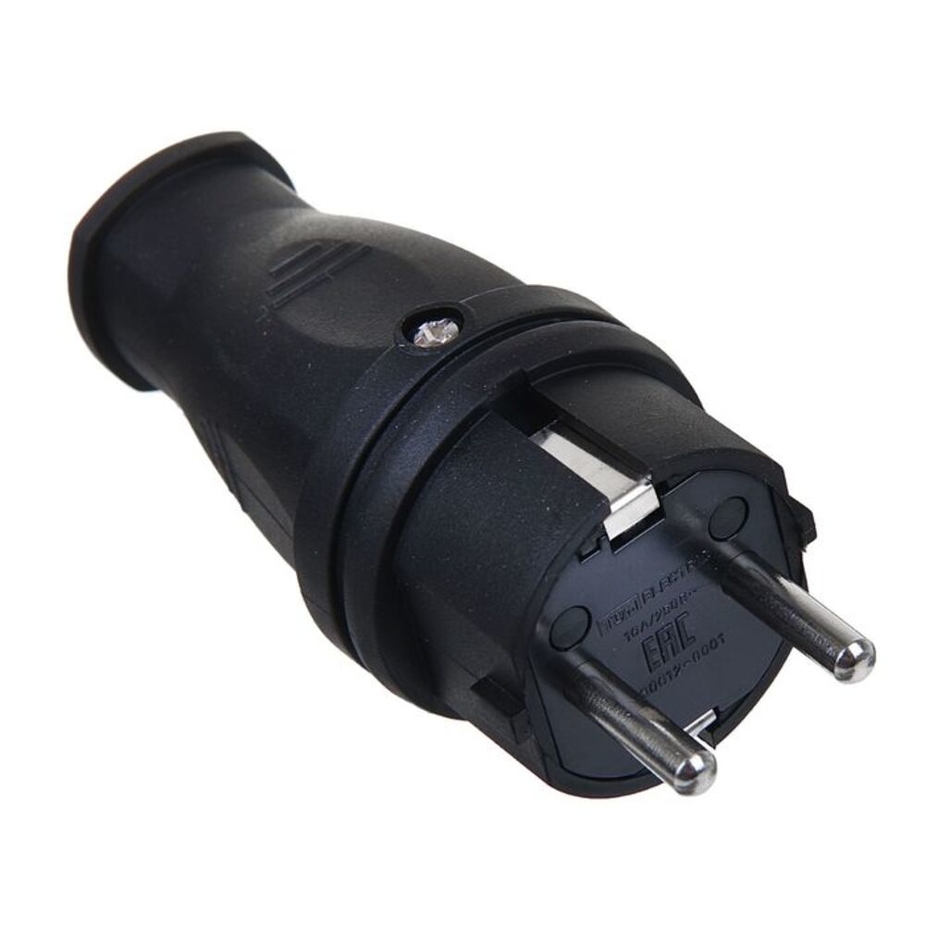 Вилка каучук прямая с заземлением IEK 2Р+РЕ, 16 А, IP44 — купить в ...