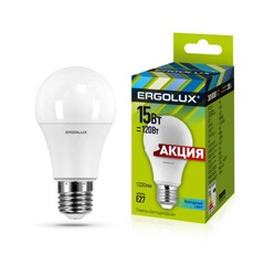 Лампа светодиодная Ergolux G45 7W 4500К E27 шарик