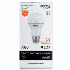 Лампа светодиодная GAUSS Elementary A60 20W 2700K E27 груша