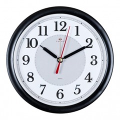 Часы настенные d15 см Рубин белые с черным кантом (В4-016)