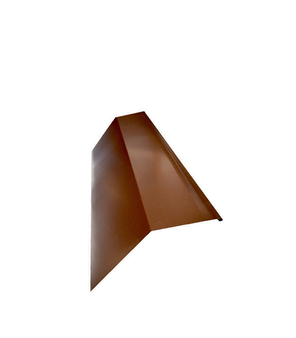 фото Планка карнизная для металлочерепицы 100х50 мм 2 м коричневая ral 8017