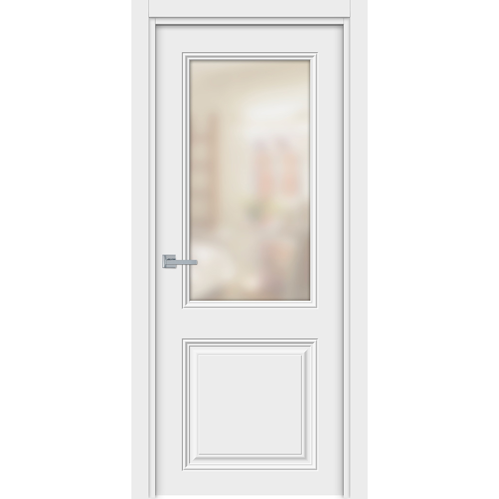 фото Дверное полотно сд норд белое со стеклом ламинированная финишпленка 700х2000 мм