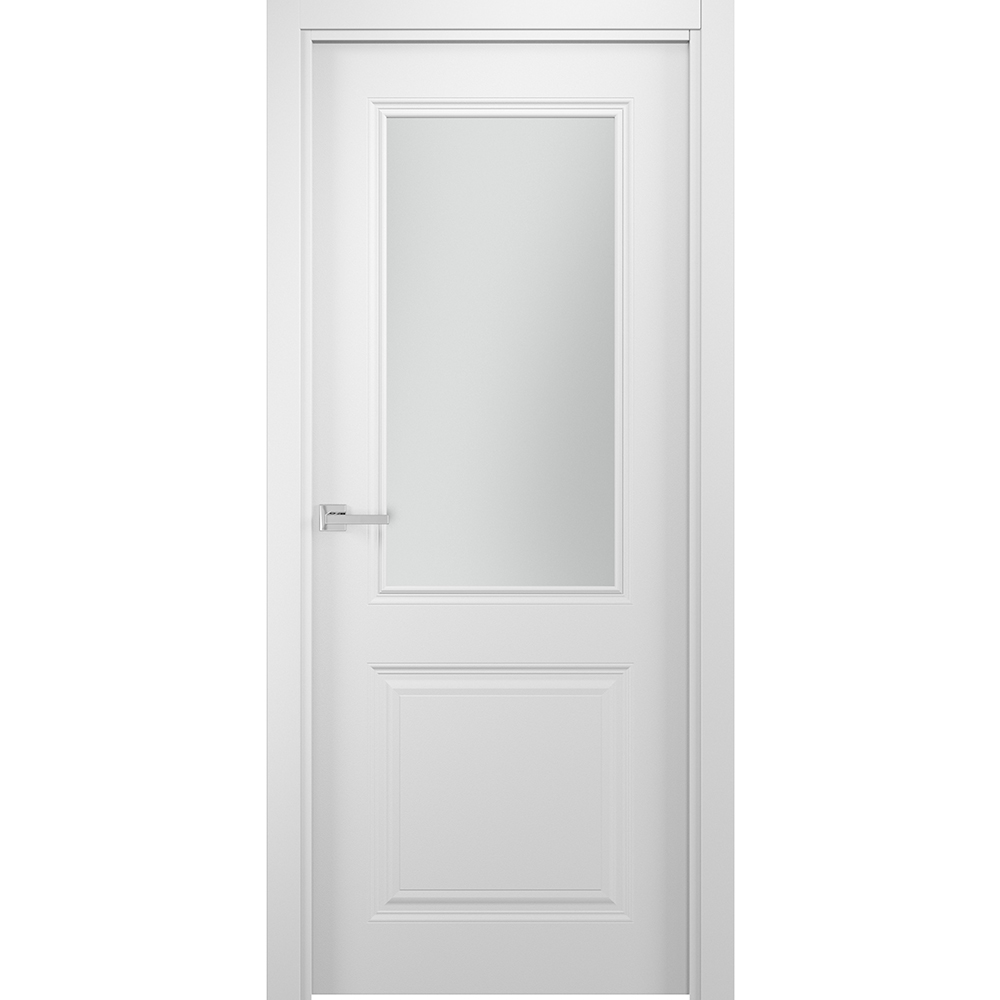фото Дверное полотно сд норд белый шелк со стеклом ламинированная финишпленка 700х2000 мм