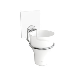 Стакан для ванной Kleber Lite с держателем пластик белый/ металл хром