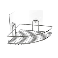 Полка-решетка для ванной Kleber Lite KLE-LT035 угловая 280х205 мм металл белый