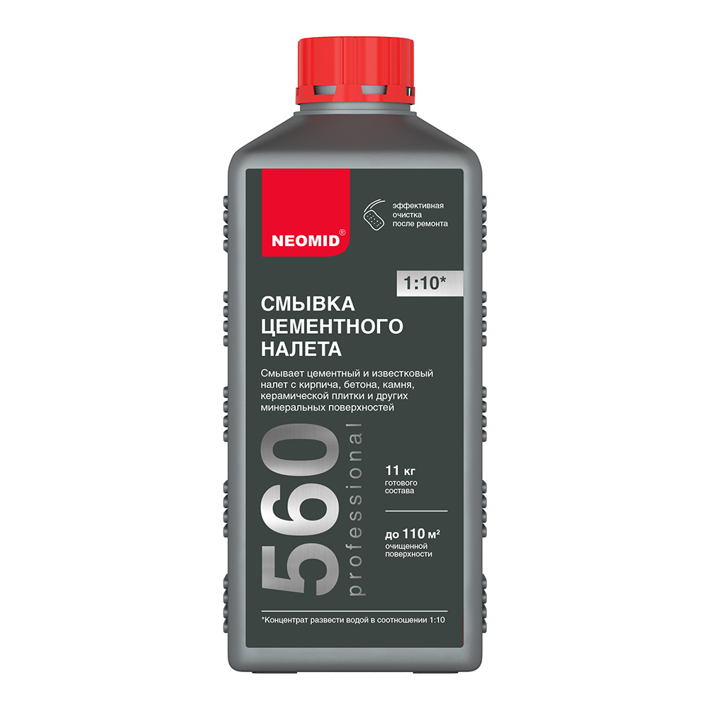 Средство для удаления цементного налета Neomid концентрат 1:10 1 л препарат neomid 560 смывка цементного налета 0 5 л