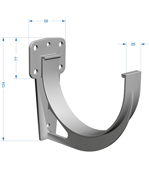 Кронштейн желоба Docke Premium пластиковый d120 мм графитовый серый RAL 7024 Вид№2