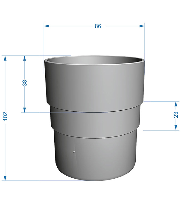 Муфта водосточной трубы Docke Premium пластиковая d85 мм графитовый серый RAL 7024 Вид№3