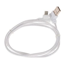 Кабель LuazON micro USB - USB 1А 1м угловой оплётка нейлон белый 4283665