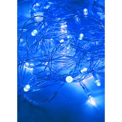 Светодиодная гирлянда КОСМОС 50 светодиодов, синий, 6,5м, 8 режимов мигания