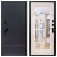 Дверь входная Portika Porta R-3 правая графит - бьянко вералинг с зеркалом 880х2050 мм