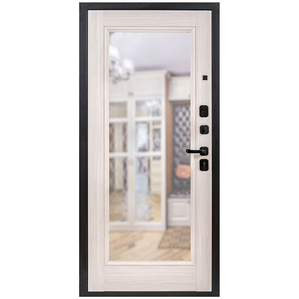 фото Дверь входная portika porta r-3 правая графит - бьянко вералинг с зеркалом 980х2050 мм